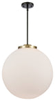 Beacon Pendant, Black Antique Brass, Matte White