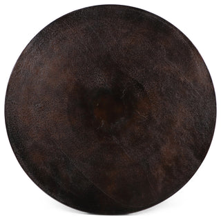 Joni Modern Handcrafted Aluminum Round Dining Table, Raw Bronze