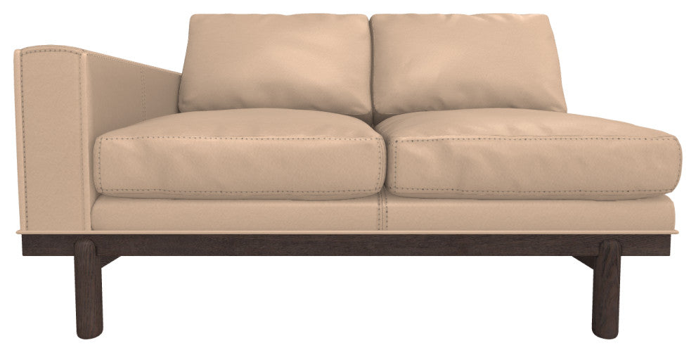 Cantor Left Arm Leather Sofa, Finish: Ebony, Leather: Marcona