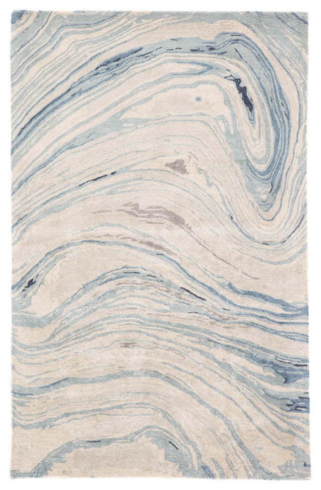 Jaipur Living Atha Handmade Abstract Blue and Gray Area Rug 10'x14'