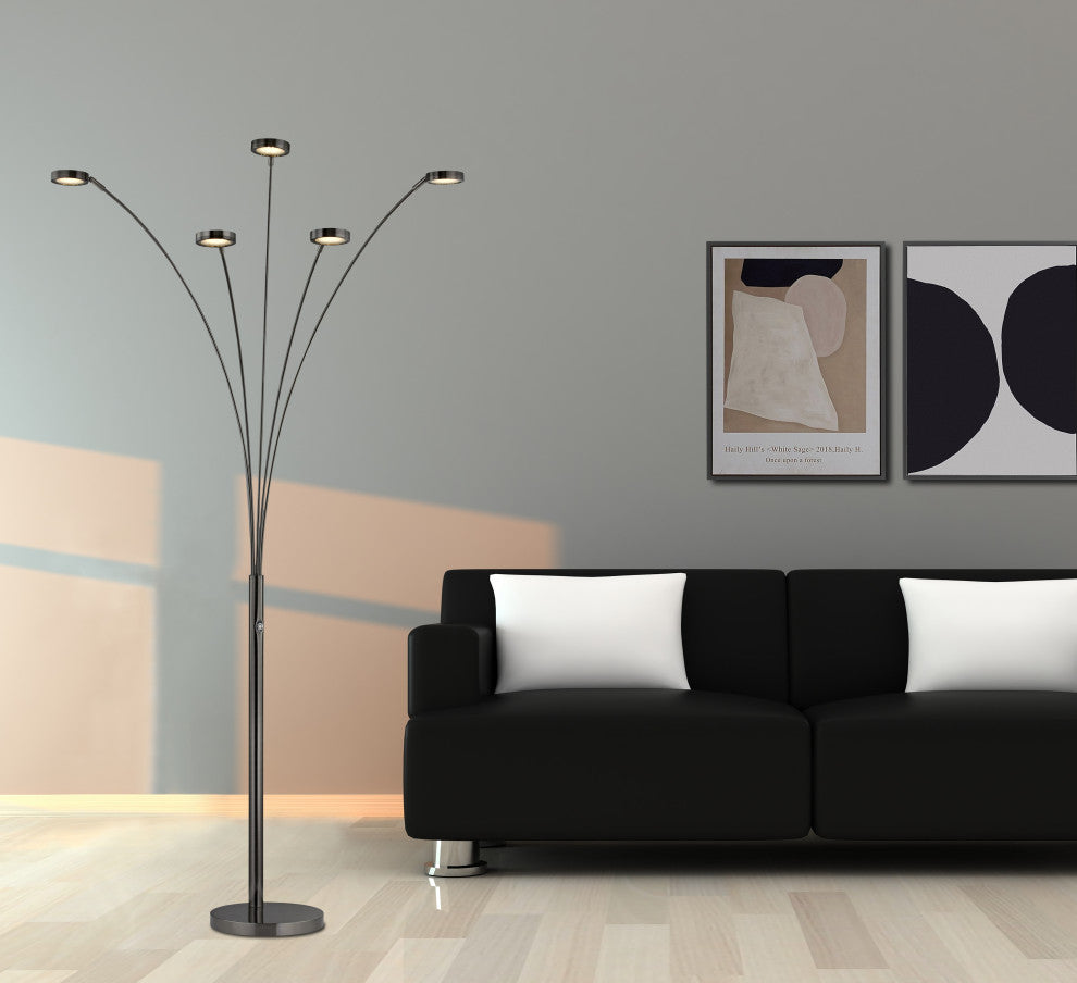 73" LED 5-Arched Floor Lamp With Touch Dimmer