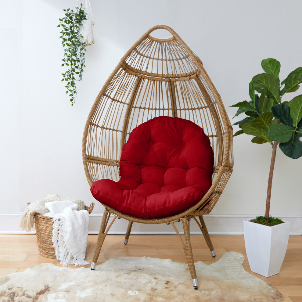 Noble Gray Indoor Red Egg Chair Cushion