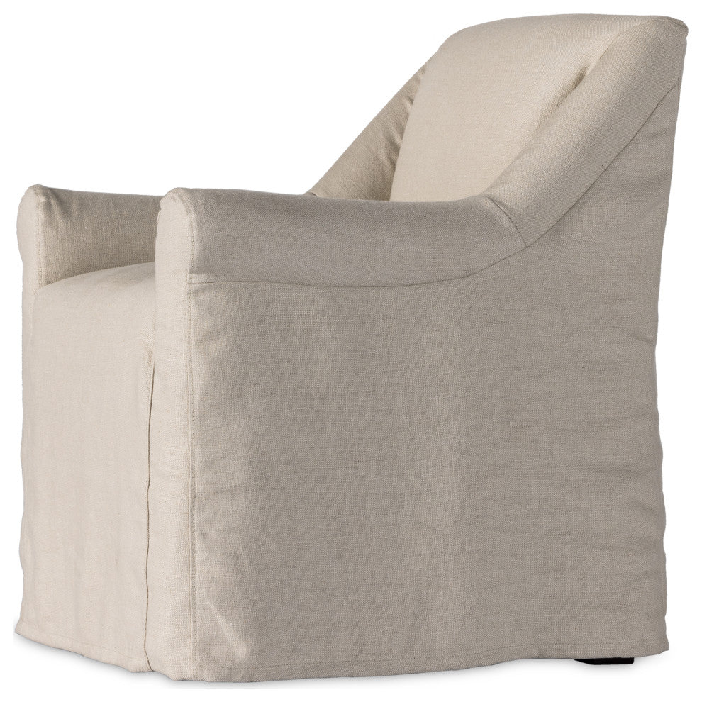 Bridges Slipcover Dining Armchair-Ntrl