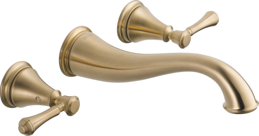 Delta Cassidy 2 Handle Wall Mount Faucet Trim, Champagne Bronze, T3597LF-CZWL