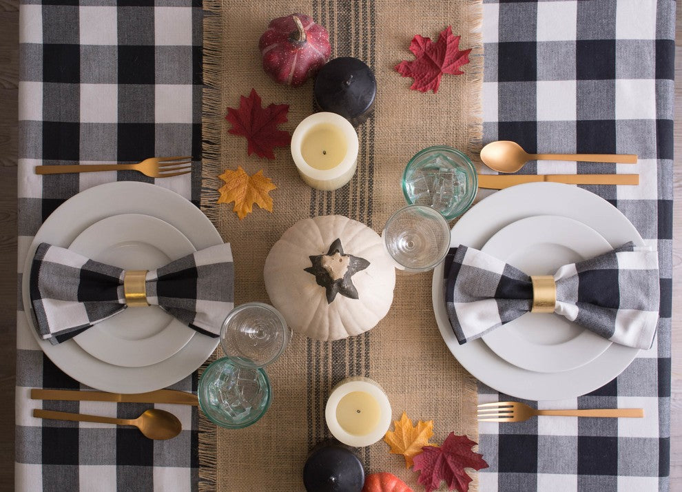 DII Black Buffalo Check Tablecloth 60"x84"