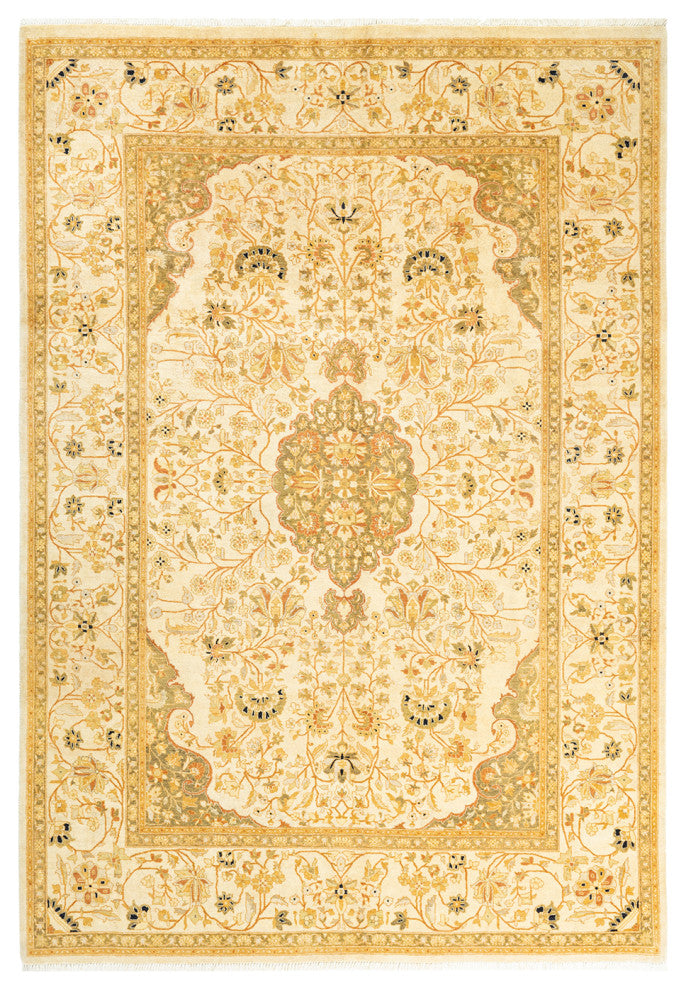 Allison, One-of-a-Kind Hand-Knotted Area Rug Ivory, 6'2"x9'0"
