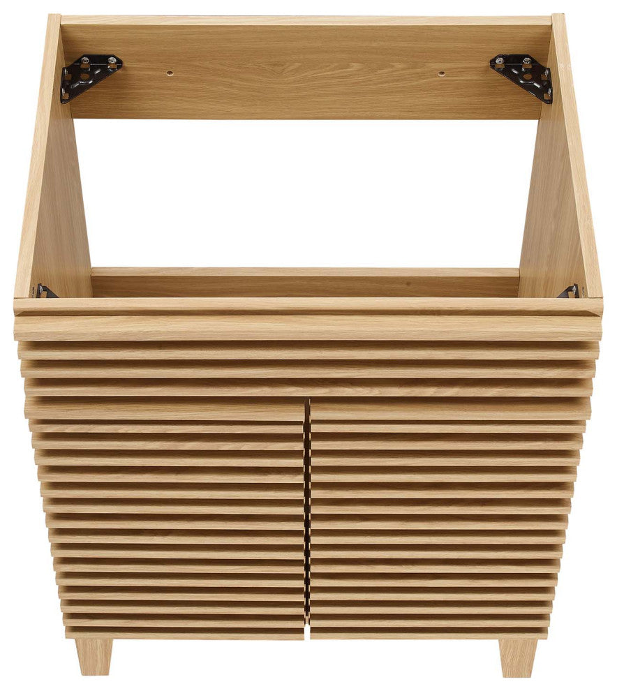 Render Bathroom Vanity Cabinet, Sink Basin Not Included, Oak