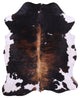 6' 8" X 6' 6" Tricolor Natural Cowhide Rug C2233