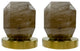CastelloUSA Widespread, Bath Faucet, 2-Dark Rock Crystal Handles, Brushed Gold