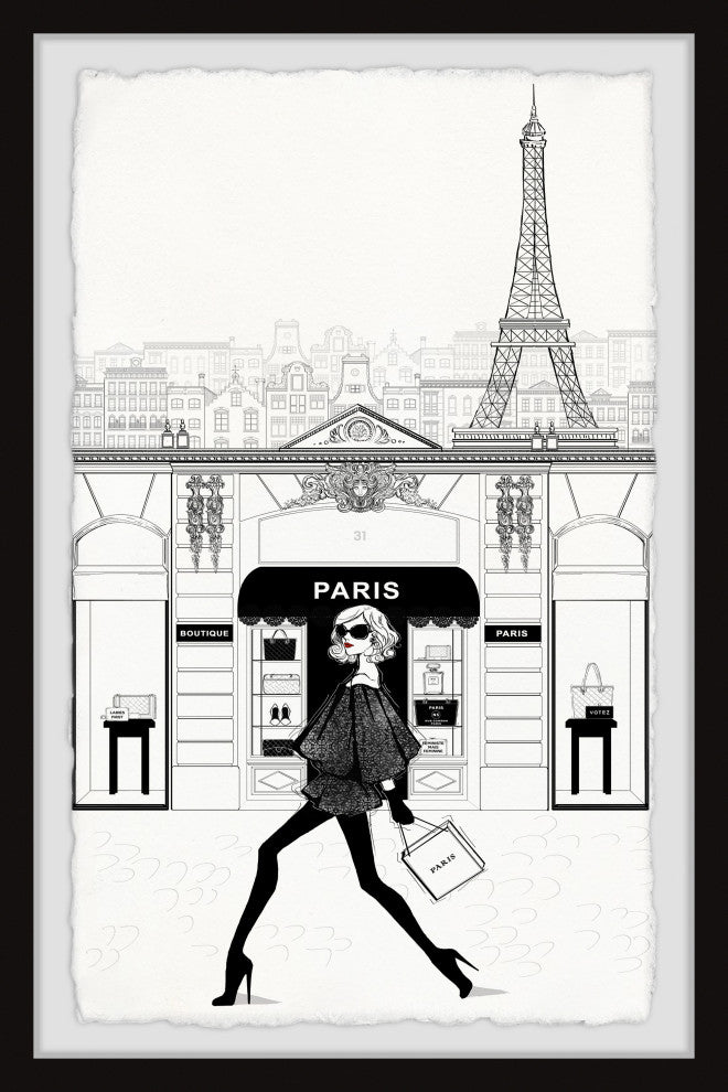 "Chic City Walk" Framed Painting Print, 12x18