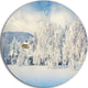 White Winter Mountain Landscape, Photo Disc Metal Wall Art, 36"