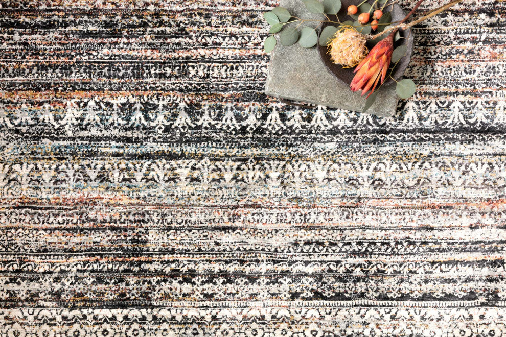 Viscose Polyester Theia Area Rug, Gray/Multi, 2'10"x12'6"