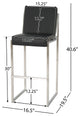 GDF Studio Velica Black Leather Bar Stools, Set of 2