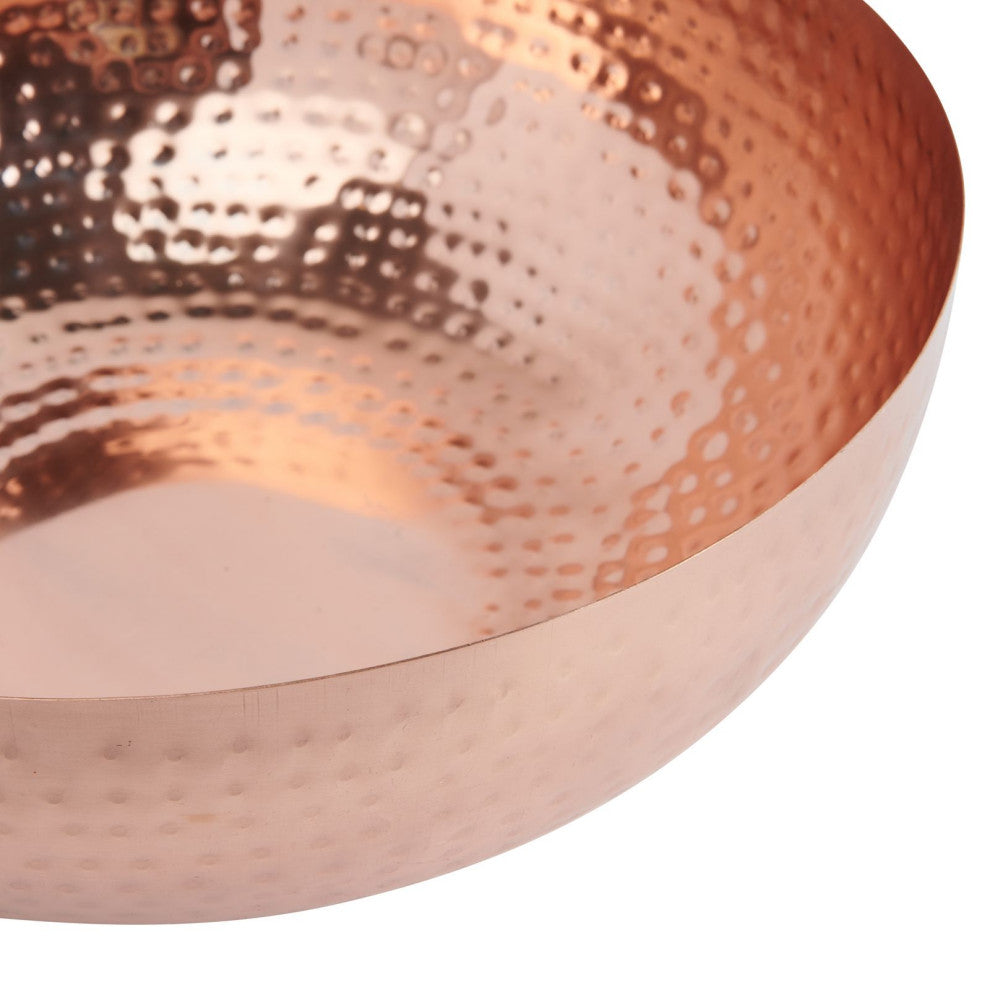 Round Hammered Metal Bowl, Copper
