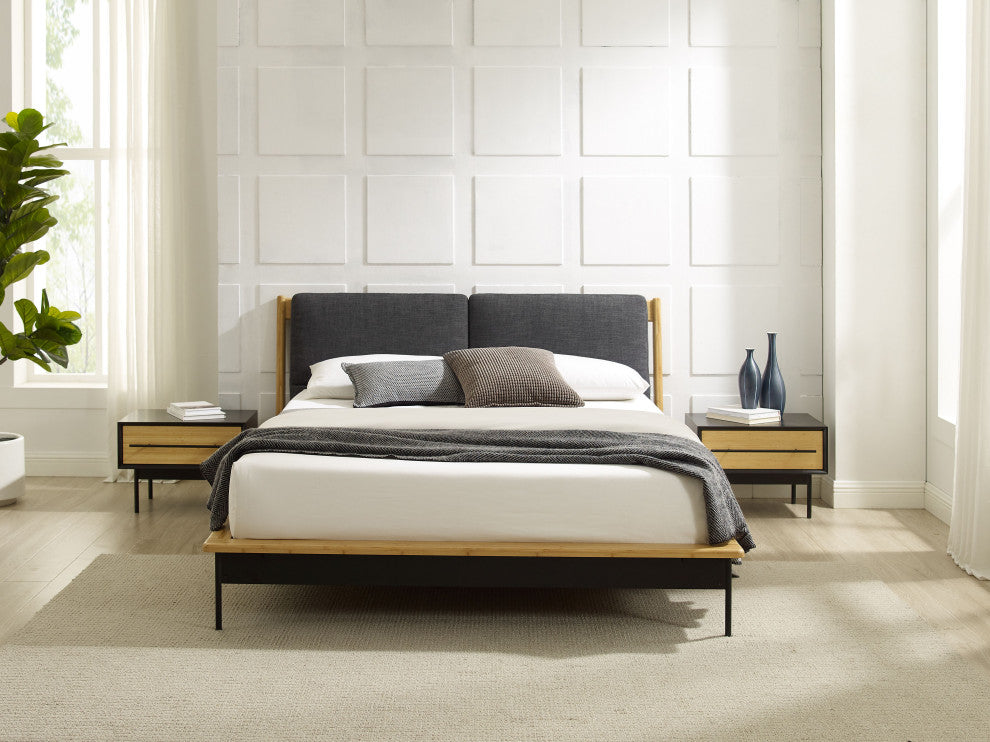 Santa Cruz Platform Bed With Fabric, King