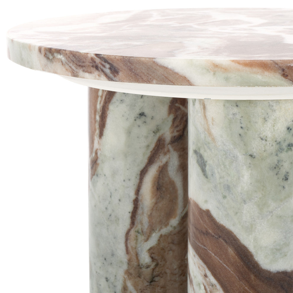Safavieh Couture Giabella Marble Accent Table, White/Brown