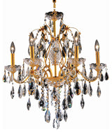 Elegant St. Francis Dining Room Light, Gold Finish With Royal Cut Crystal