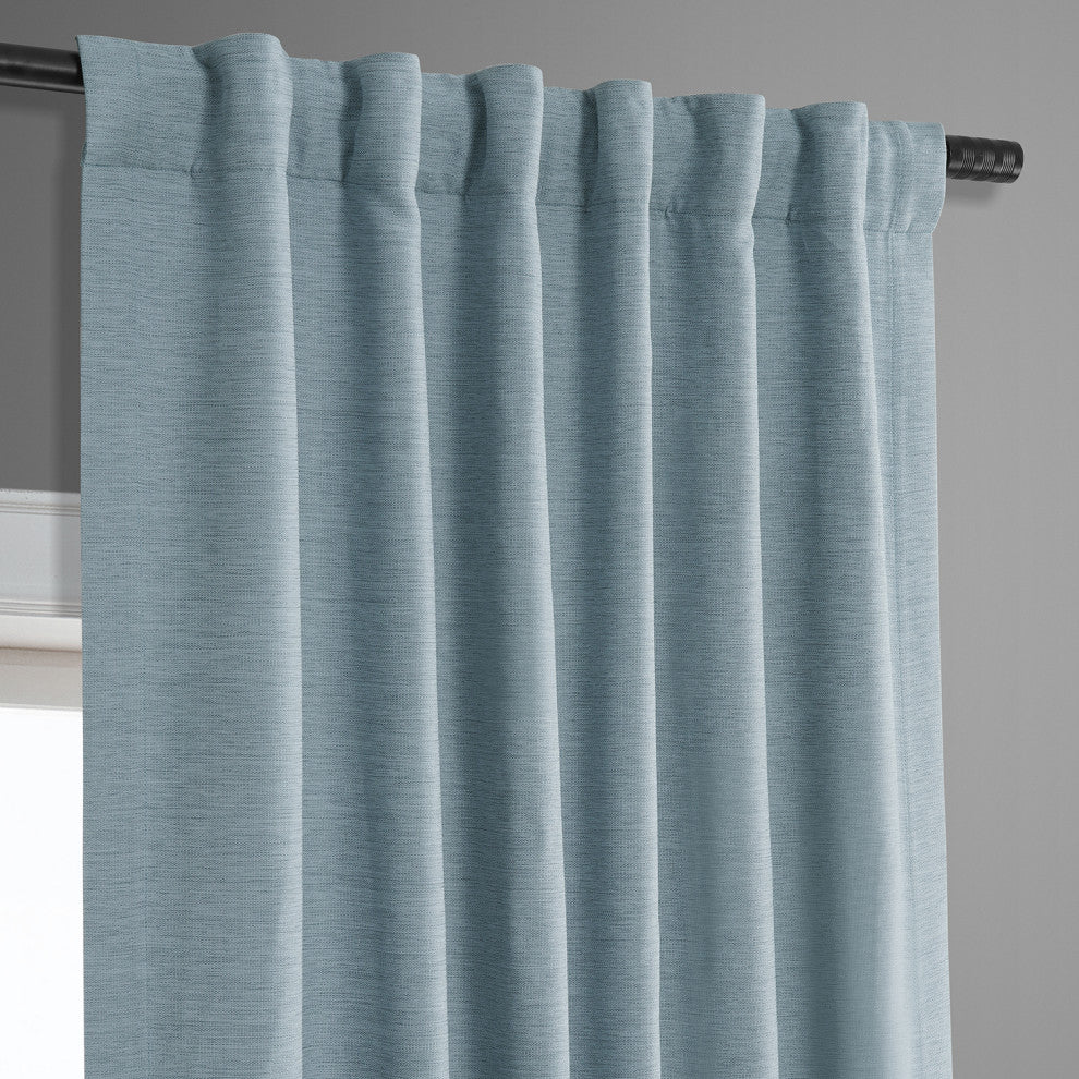 Bellino Blackout Room Darkening Single Panel Curtain, Gulf Blue, 50"x63"
