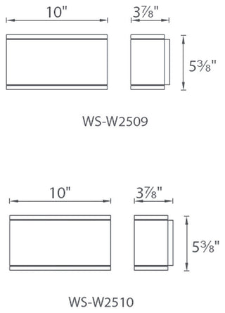 WAC Lighting Rubix LED Outdoor Rectangular Wall Light, Graphite