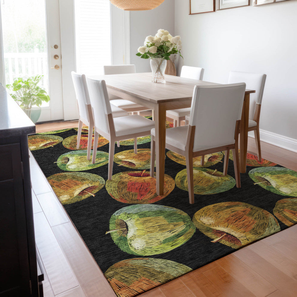 Addison Premium Washable Mayfield AMF163 black 8' x 10' Rug