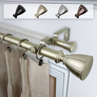 Maja 1" Double Curtain Rod, Light Gold, 120-170"