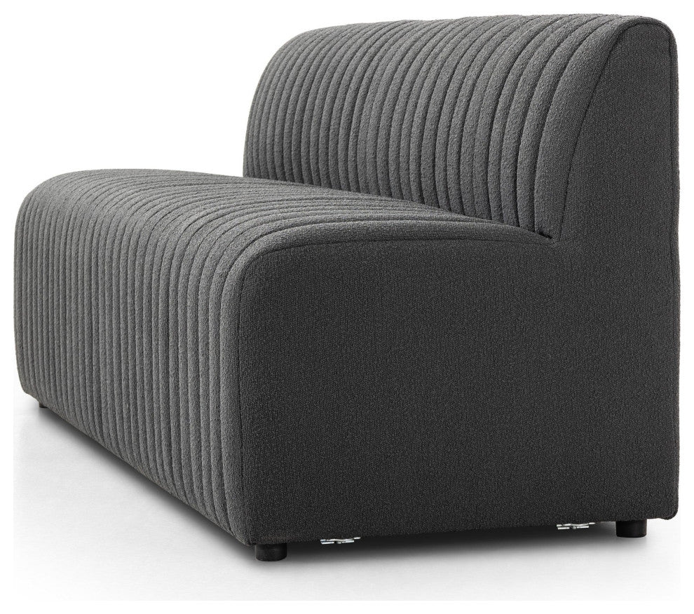 Augustine 82" Dining Bench Fiqa Boucle Charcoal