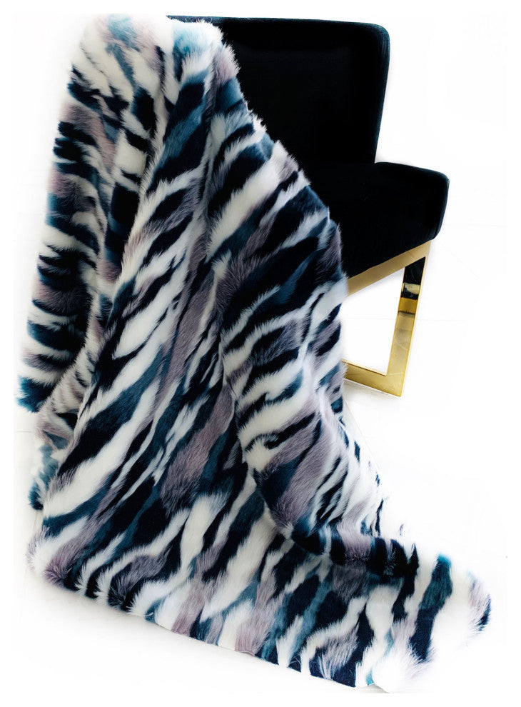Plutus Fancy Faux Fur Luxury Throw Blanket, 80"x90"