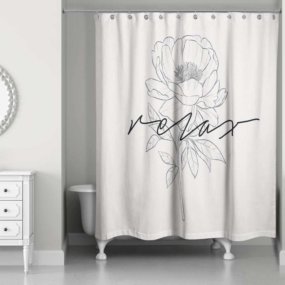 Relax Poppy 71"x74" Shower Curtain