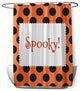 70"Wx73"L Halloween Spooky Dots Shower Curtain, Traditional Orange