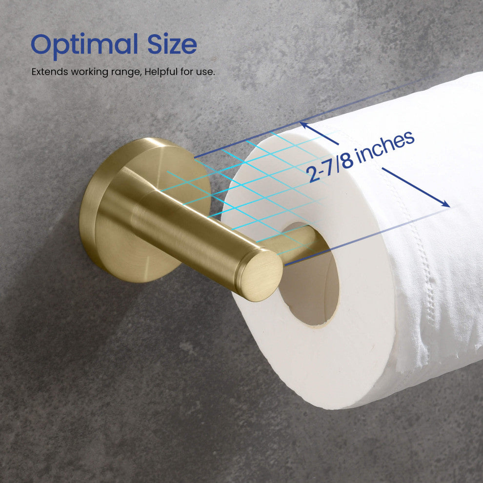 Circular 2-Piece Bathroom Hardware Set, Brushed Gold