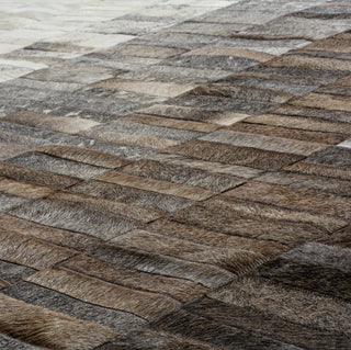 Cowhide Patchwork Rug, Adonis, Ombre Mink, 6'x9'