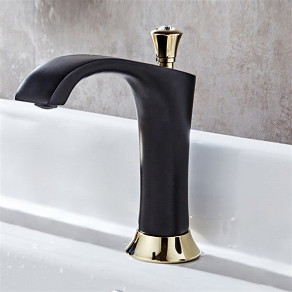 Fontana Black Widespread Automatic Sensor Bathroom Faucet