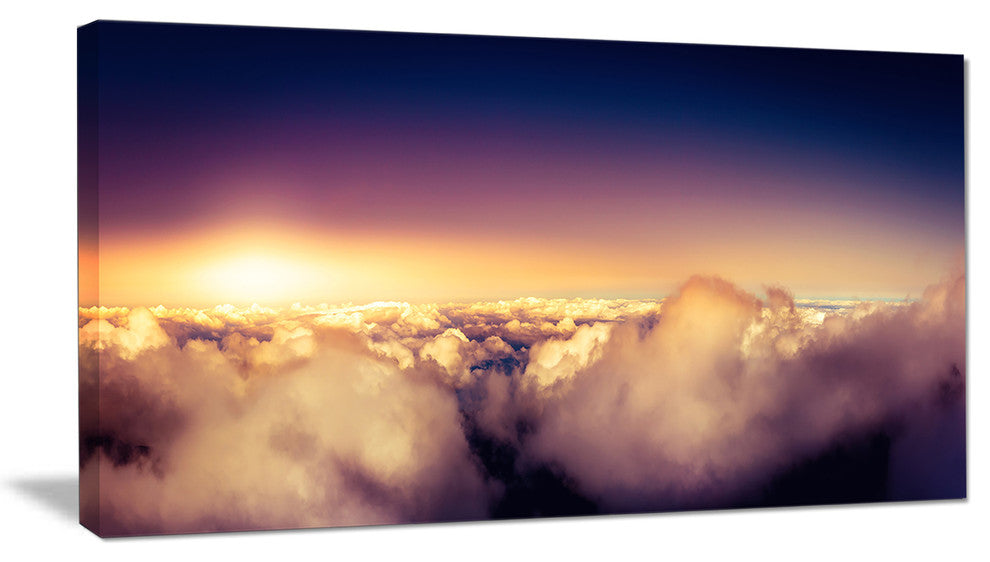 "Blue Sky Over Clouds Panorama" Landscape Wall Art Wall Art, 1 Panel, 60"x28"