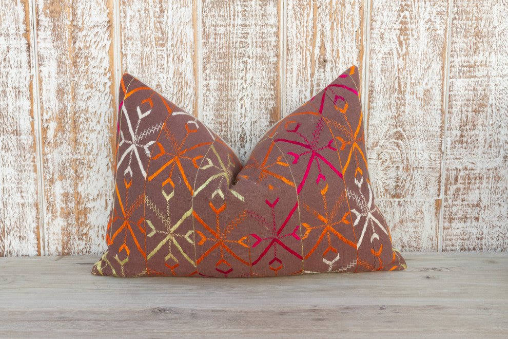 Anya Antique Indian Folk Lumbar Pillow
