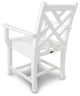 Polywood Chippendale Dining Arm Chair, White