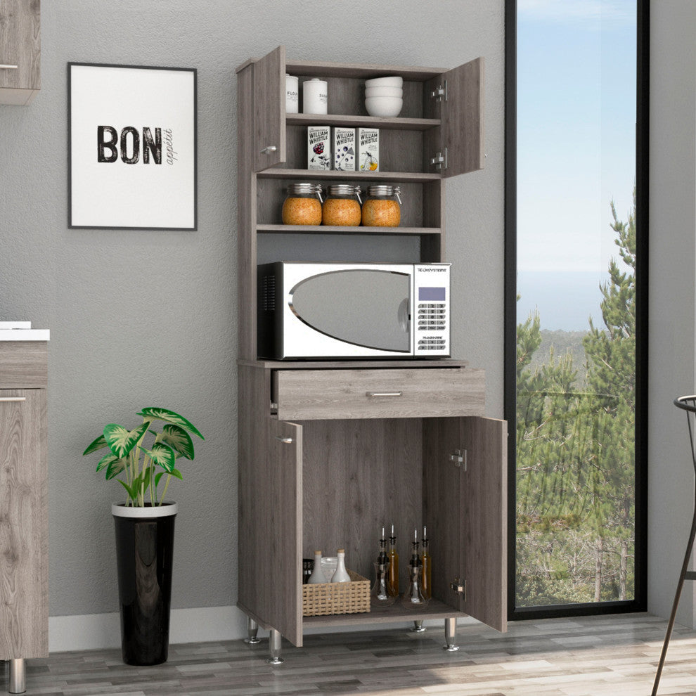 DEPOT E-SHOP Helis 60 Kitchen Pantry, Light Gray