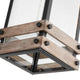 Homestead 1-Light Large Wall Lantern, Matte Black/Wood/Clear Seed