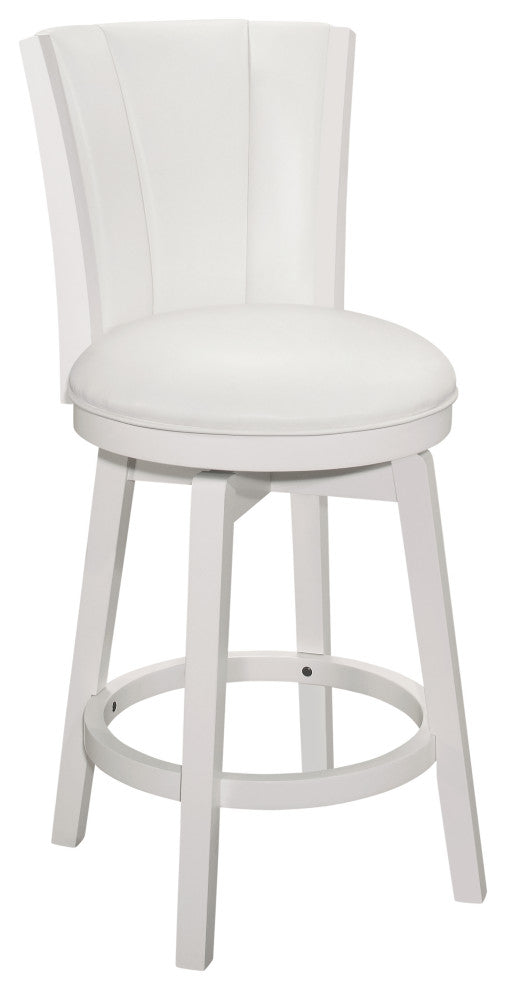 Hillsdale Gianna Wood Swivel Stool With Upholstered Back, Counter Height