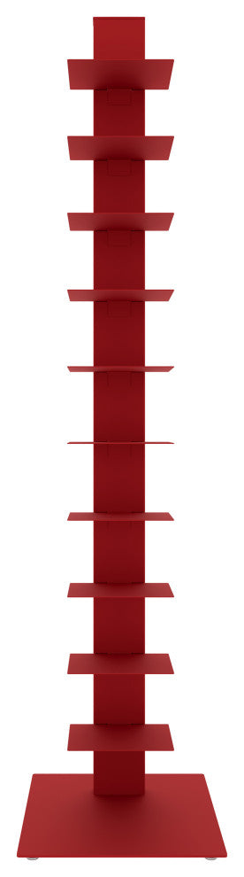 Sapiens 60" Bookcase Tower, Red