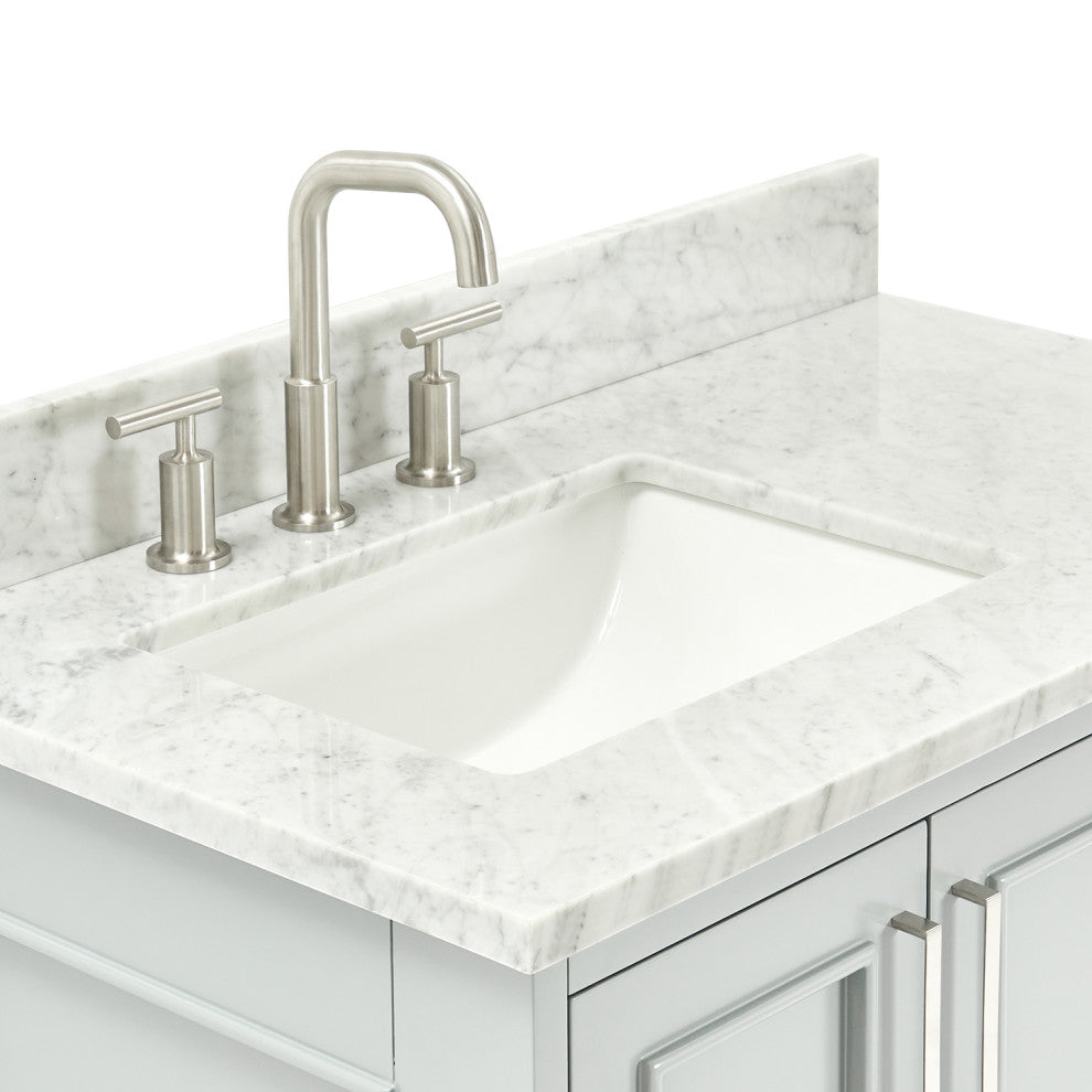 Ariel Stafford 37" Single Left Offset Rectangle Sink Bathroom Vanity