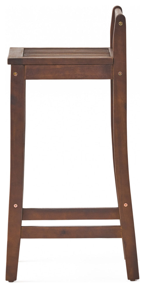 GDF Studio 3-Piece Catrina Mahogany Stained Wood Bar Stool Bar Set