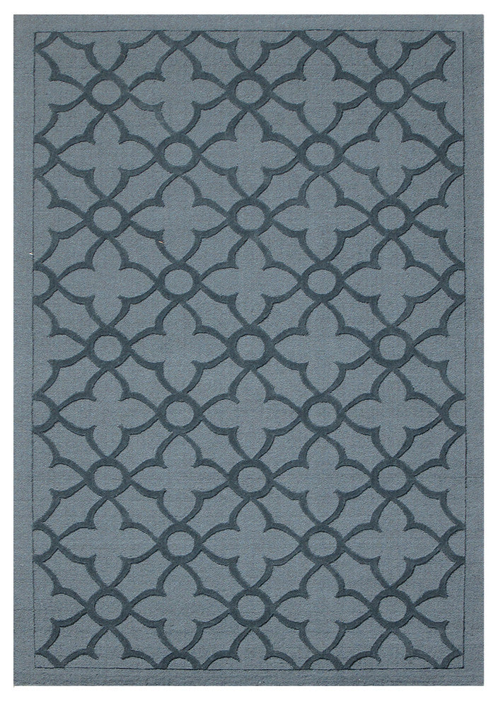 DecorShore Flamenco Collection Hana Dark Gray Handloom Wool Area Rug, 5'x8'