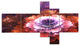 Abstract Pink Fractal Flower, Floral Art Canvas Print, 60"x32", 5 panels