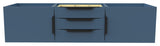 CastelloUSA Alpine 60" Wall Mounted Vanity, Base Only, Blue, Black Handles