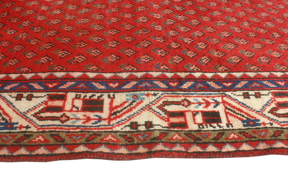 Fine Vintage Distressed Zyaire Red/Beige Rug, 4'4x7'0