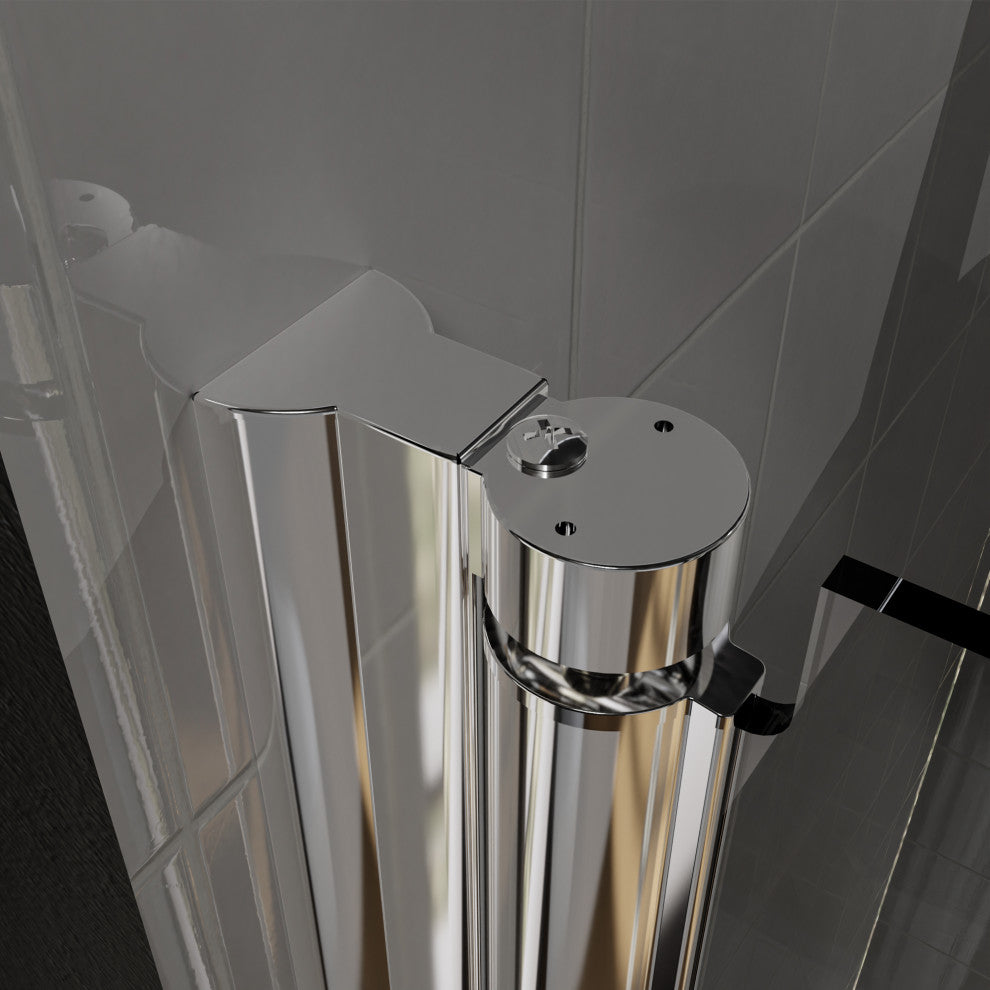 32" W x 72" H Semi-Frameless Bi-Fold Shower Door, Chrome