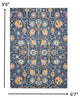 7' X 10' Navy Blue Floral Power Loom Area Rug