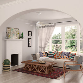 Hunter 52" Margo Textured White Ceiling Fan, LED Light Kit and Handheld Remote