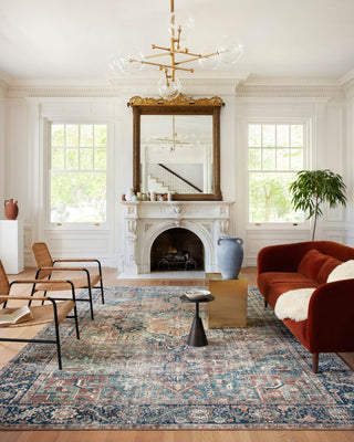 Margot Oriental Terracotta/Lagoon Area Rug, 7'6"x9'6"