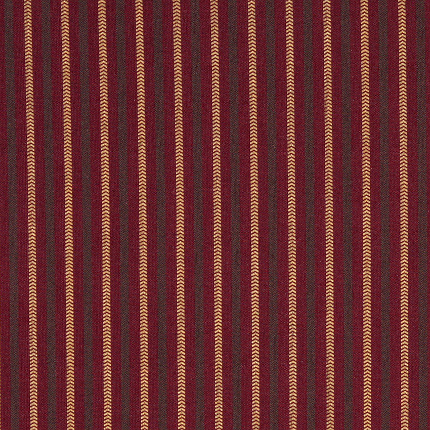 Dark Red And Gold Striped Heavy Duty Crypton Fabric By The Yard